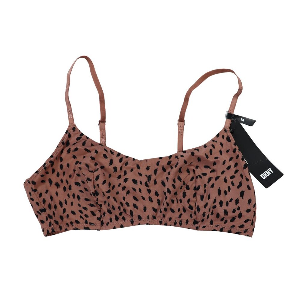 DKNY Micro Bralette Satin Animal Print Wire-Free Comfort Women's Bra M NWT